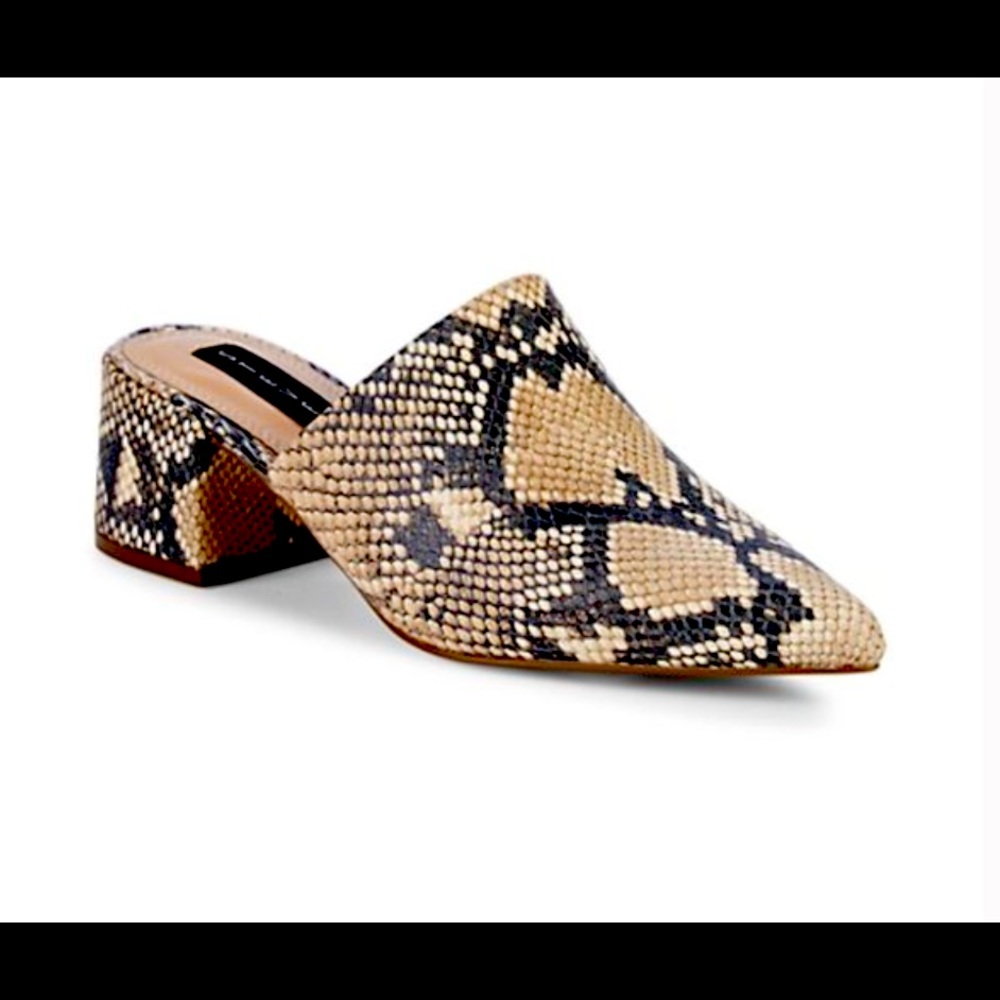 Steven by Steven Madden Leather Snakeskin Mule